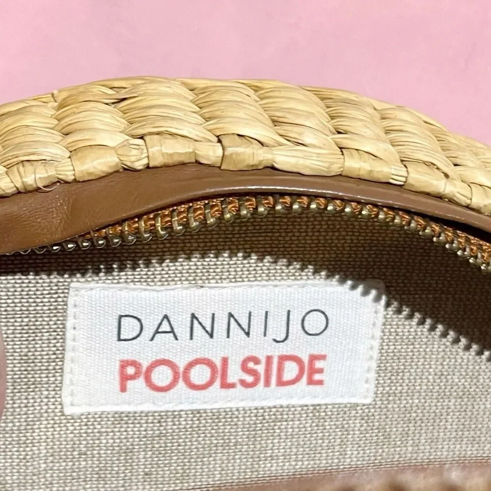 POOLSIDE x Dannijo Ariana “LOVE” Shell Rattan Circular Basket Handbag Purse